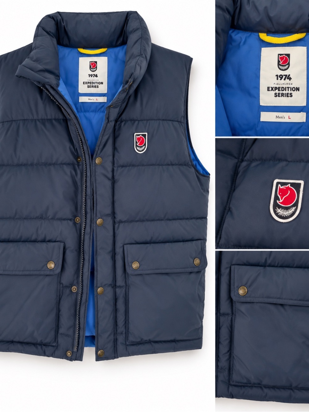 Fjallraven EXPEDITION DOWN LITE VEST Navy Puffer Vest with Blue Lining